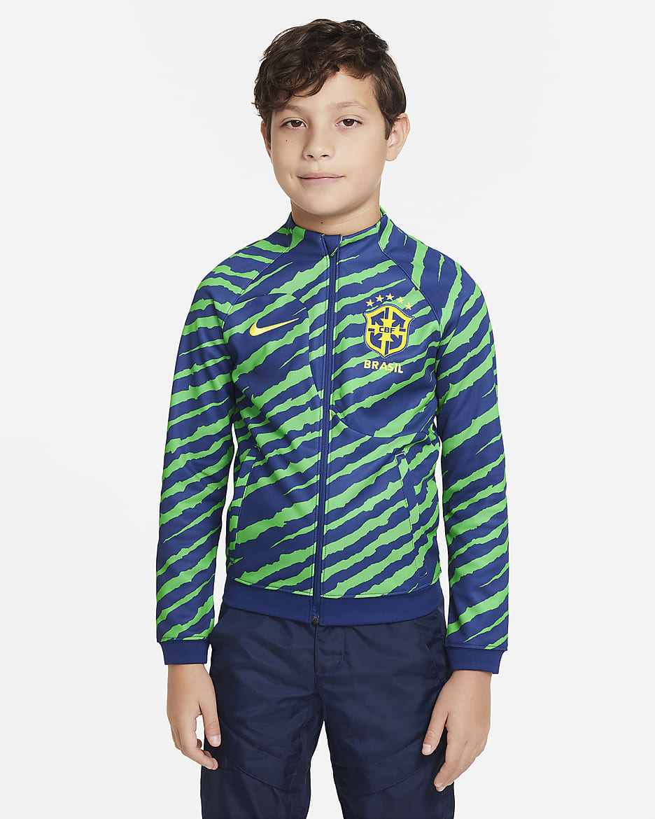 Nike Brazil Academy Pro Big Kids Soccer Jacket Blue